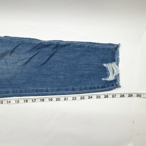 Tractr Kids Jeans Size 16 Distressed Denim Straight Leg Ripped Raw Hem Blue - Picture 6 of 8